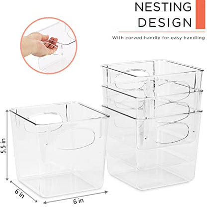 Sorbus Fridge Organizers and Storage, Clear Plastic Bins (Small, 8 Pack) - size: Small, style: 8 Pack