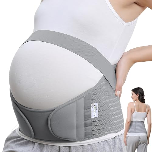 NeoTech Care Pregnancy Belly Band, Maternity Belt, for Pregnancy Belly Support, Back/Pelvic Support (Size L, Grey Color) - color: Grey, size: L
