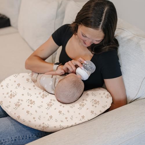 Konssy 2 Pack Nursing Pillow Covers, Soft Covers for Breastfeeding Pillows - color: Brown, Blossom