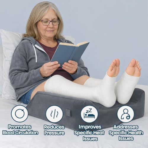 3-Height Adjustable Wide Leg Elevation Pillows for After Surgery - color: Grey