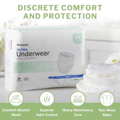 McKesson Ultra Adult Incontinence Underwear, Heavy Absorbency, 44 in, 80 ct - size: Medium (80 Count)