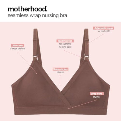 Motherhood Maternity Womens Seamless Wrap Triangle Nursing Bra - color: Mocha, size: Medium