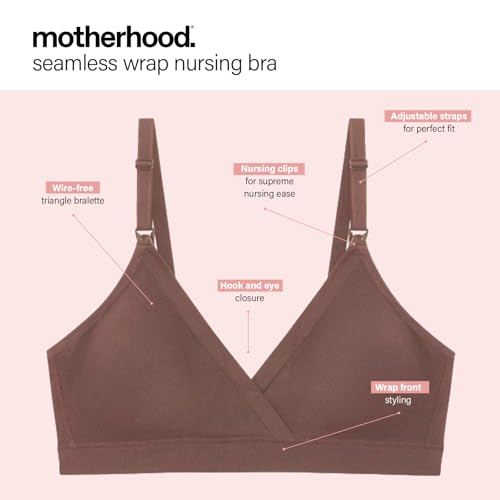 Motherhood Maternity Womens Seamless Wrap Triangle Nursing Bra - color: Mocha, size: Medium