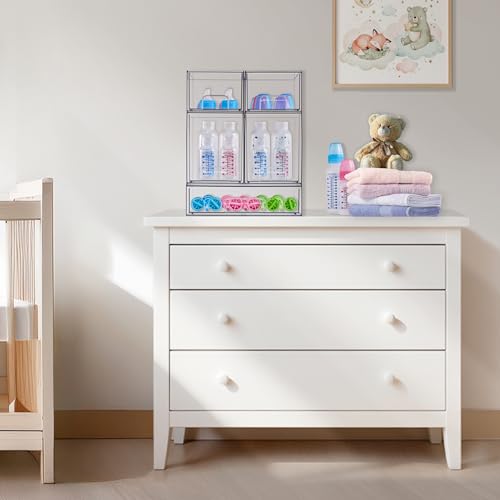 Sorbus Stackable Storage Drawers, Clear Acrylic Pull-Out Organizer (8 Pack) - size: 8 Pack