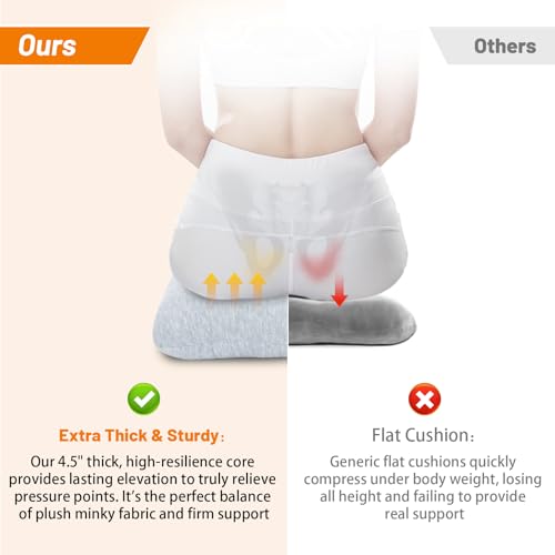 Donut Pillow for Tailbone Pain, Wheelchair Cushion - color: Grey