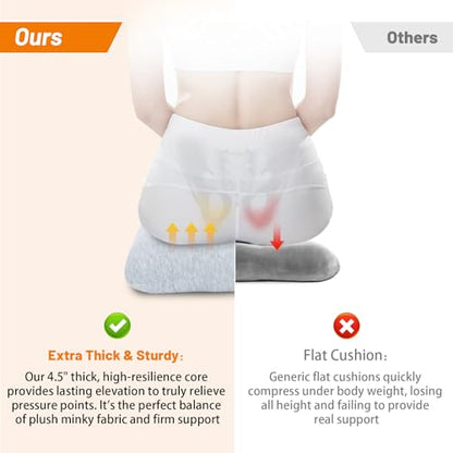 Donut Pillow for Tailbone Pain, Wheelchair Cushion - color: Grey