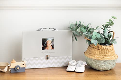 Pearhead Baby Briefcase and Document Organizer, Grey Chevron - color: Gray Baby File Organizer