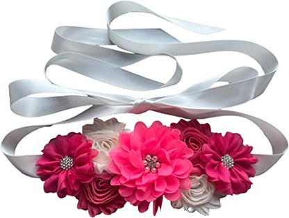 Wedding flowers sash belt Pregnancy sash maternity sashes - color: Hot Pink