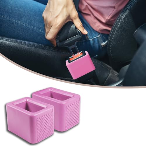 2 Pack Seat Belt Buckle Holder, Silicone Auto Rear Seatbelt Buckle Booster to Makes Receptacle Stand Upright for Easy Access, Universal Vehicle Seatbelt Buckle for Kids (Pink) - color: Pink