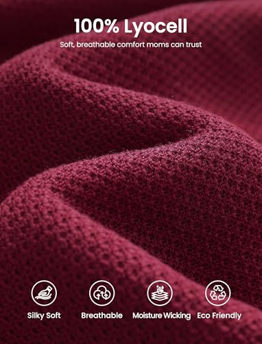PATPAT Mesh Nursing Cover, Breathable Solid Knit Poncho, Burgundy - color: Burgundy