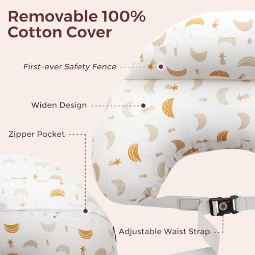 Momcozy Original Nursing Pillow for Breastfeeding - Innovative Safety Guard - color: Starry Moon