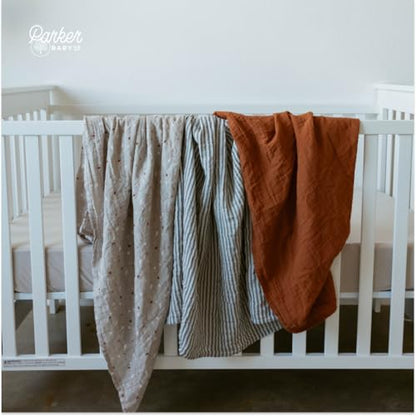 Parker Baby Co. Soft Muslin Baby Swaddle Blankets, 3 Pack - Clay Set - color: Clay