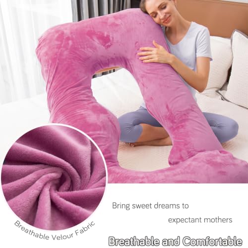 60 Inch Pregnancy Pillow for Sleeping (Purple- Memory Foam) - color: Purple- Memory Foam