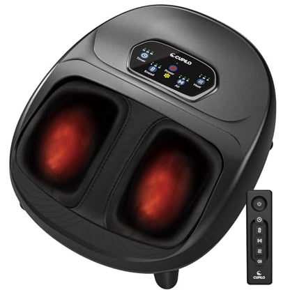 CuPiLo Foot Massager with Heat, FSA Eligible HSA Upgraded Full Foot Massage - color: Black