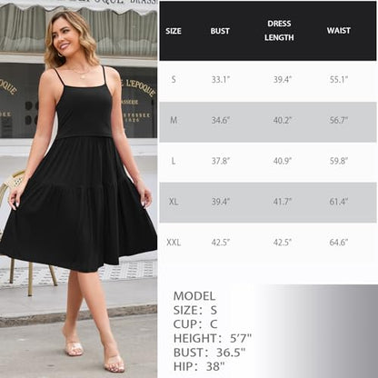 GINKANA Sleeveless Maternity Nursing Dress Summer Flowy Breastfeeding Dress - color: Black, size: Medium
