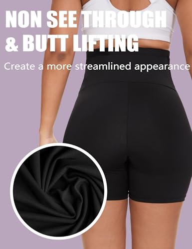 Dalavch 4 Pack Women's Maternity Yoga Shorts Over the Belly - color: 4 Black, size: X-Large