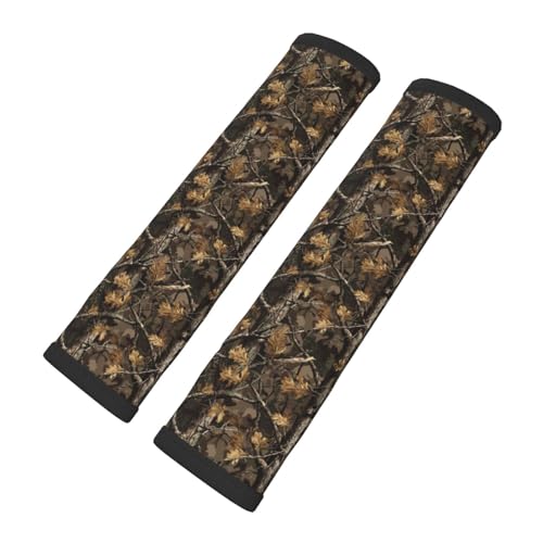 Camo 2PCS Car Seat Belt Cover Pad, Comfortable Soft Forest Camouflage Seatbelt Shoulder & Neck Protection Cushion, Car Accessories Interior,Cars Seat Strap Pads Decor Fit for Cars Trucks Backpack - color: Camo