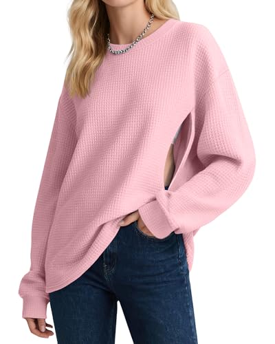 Oakgarden Women's Zipper Oversized Nursing Sweatshirts - color: Pink, size: Large