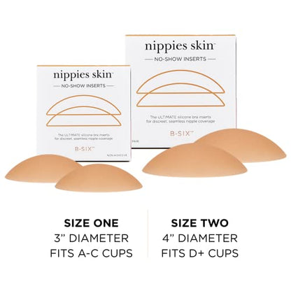 Nippies Non-Adhesive Silicone Nipple Covers, No Show Sports Bra Inserts - color: Caramel, size: Size 1 (Fits A-C Cups)