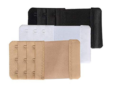 SAMGU Women's Bra Extenders 2 Hook/3 Hook/4 Hook/5 Hook/6 Hook Soft Stretchy - color: 2 Hook 1/2 Inch & 3 Hook 3/4 Inch