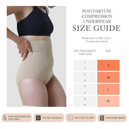 Ingrid & Isabel Basics - Postpartum Compression Underwear for Recovery - color: Nude, size: Large