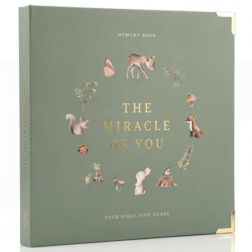 Keepsake Baby Memory Book for Boys and Girls - Timeless First 5 Year Book - color: Sage