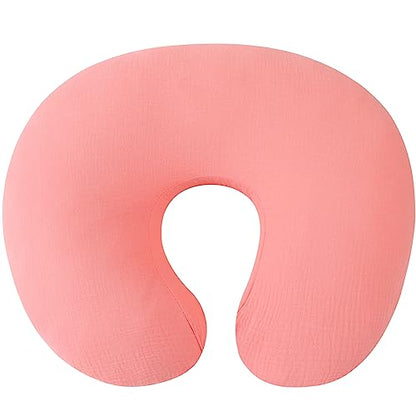 Onacosht Muslin Nursing Pillow Cover, 100% Cotton, Soft & Breathable, Pink - color: Pink