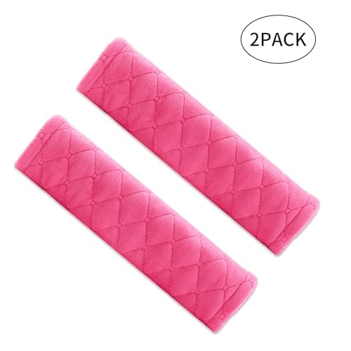 Amooca 2 Pack Seat Belt Covers Soft Shoulder Pad for Cars & Backpack - color: Watermelon Red