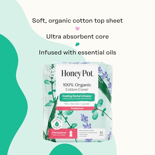 The Honey Pot Company - Cooling - Postpartum Pads - Postpartum Essentials - size: 48 Count (Pack of 1)