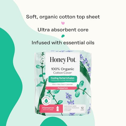 The Honey Pot Company - Cooling - Postpartum Pads - Postpartum Essentials - size: 48 Count (Pack of 1)