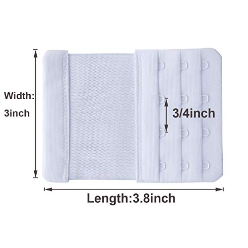 SAMGU Women's Bra Extenders 2 Hook/3 Hook/4 Hook/5 Hook/6 Hook Soft Stretchy - color: 2 Hook 1/2" & 3 Hook 3/4" & 4 Hook 3/4"