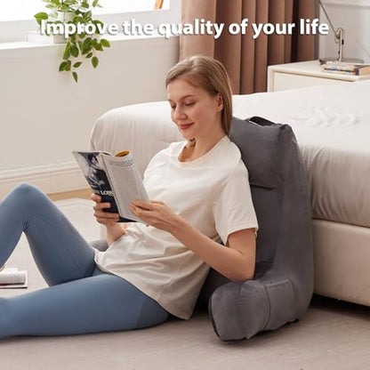 IPYNBAP Back Pillow for Bed Sitting up, Reading Pillow, 24 Inch, Grey - color: Grey, size: Large(24inch)