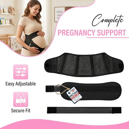 Maternity Support Belt (Medium/80-110cm) – Adjustable Pregnancy Belly Band for Back, Hip & Pelvic Support | Prenatal & Postpartum Abdominal Binder for Lower Back Pain Relief & Belly Support - size: Medium