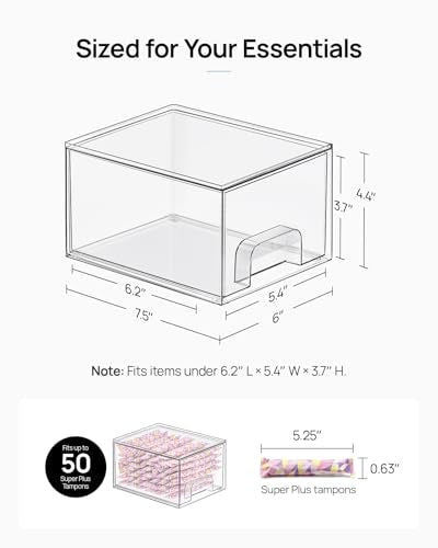 Vtopmart 4 Pack Small Clear Stackable Storage Drawers, Fits Narrow Spaces - style: 4pack-Clear