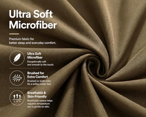 EVOLIVE Body Pillow Cover 21"x54", Microfiber, Hidden Zipper, (Coffee) - color: Coffee
