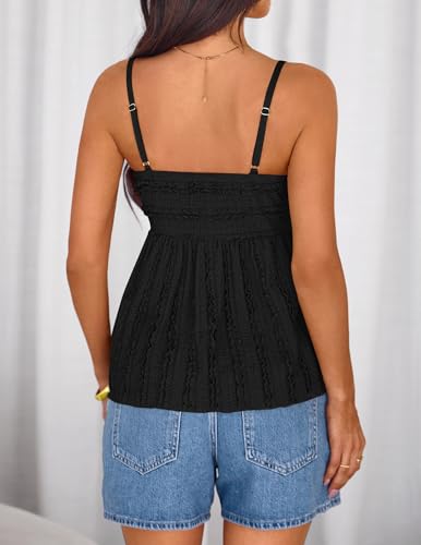 ZESICA Womens Summer Spaghetti Strap Going Out Tank Top - color: Black, size: Medium