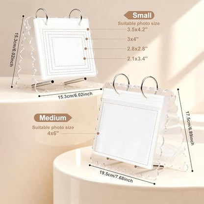 Ultrasound Pregnancy Memory Book, Scalloped Acrylic 3x4 Sonogram Album - color: Transparent 1