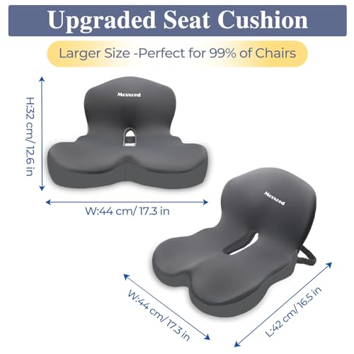 Car Seat Cushion with Lumbar Support Pillow, Seat Cushion for Driving - color: Gray