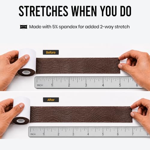 Precut Kinesiology Tape with Tin, 40 Strips 2"×10", Cocoa - color: Cocoa
