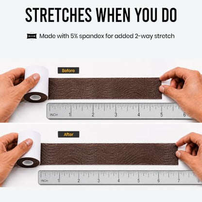 Precut Kinesiology Tape with Tin, 40 Strips 2"×10", Cocoa - color: Cocoa