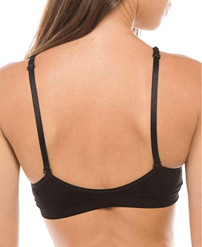 Anemone Basic V-Neck Seamless Bralette - color: Black, White, Nude