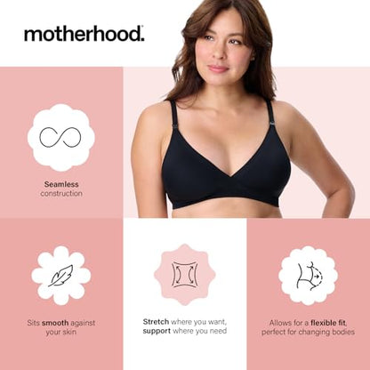 Motherhood Maternity Womens Seamless Wrap Triangle Nursing Bra - color: Black, size: Medium