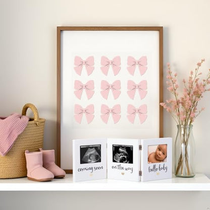 Pearhead Triple Sonogram Keepsake Picture Frame, White - color: Hello Baby Triple Sonogram Frame