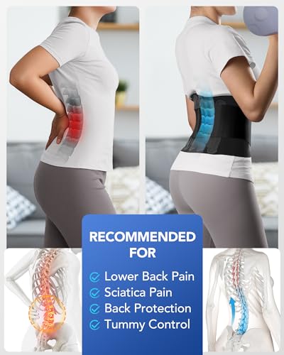 0.5mm Ultra Thin Back Brace for Women Men, All Day Comfort & Support - size: M, style: Black