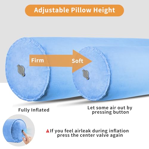 EULANT Inflatable Travel Body Pillow,Inflatable Long Body Pillow for Bed - color: Blue
