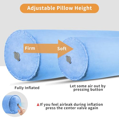 EULANT Inflatable Travel Body Pillow,Inflatable Long Body Pillow for Bed - color: Blue