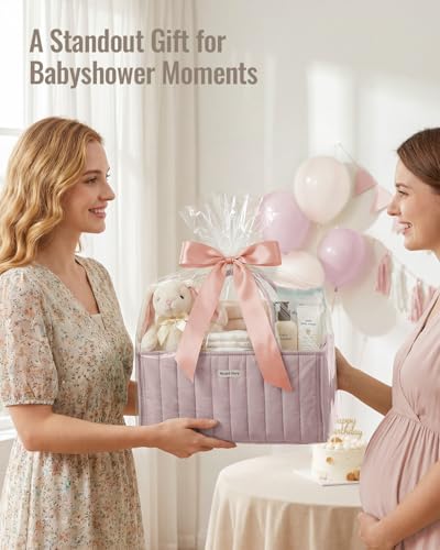 Blissful Diary Baby Diaper Caddy Organizer, Nursery Storage, Mauve Pink - color: Mauve Pink