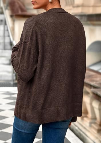 PRETTYGARDEN Women's Winter Oversized Cardigan Sweaters - color: Brown, size: X-Large