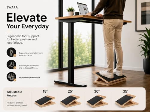 Swara 14″ Wide Ankle Board for Calf Stretching & Exercise, 400 lbs Capacity - size: 14x14 Inch