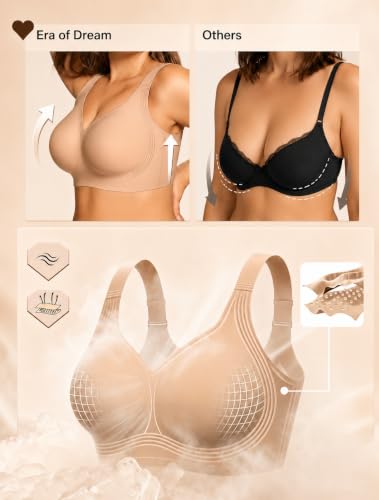 Jelly Wireless Supportive Minimizer Seamless Bras for Women Wide Straps Full Coverage Plus Size Bralette Bra - size: (40) B